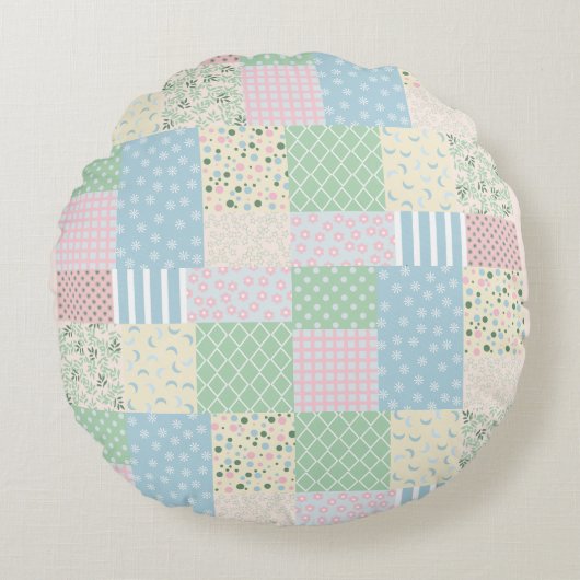 Patchwork Rond Kussen (Voorkant)