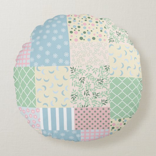 Patchwork Rond Kussen (Voorkant)