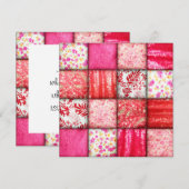 Patchwork Rood en Roze kantelpatroon Kaart (Voorkant / Achterkant)