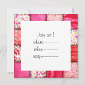 Patchwork Rood en Roze kantelpatroon Kaart (Achterkant)
