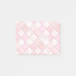 Patchwork Rood en Roze kantelpatroon Post-it® Notes