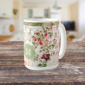 Patchwork Roos aangepaste monogram thee Koffiemok