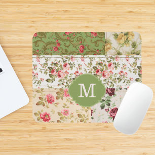 Patchwork Roos Custom Monogram Muismat