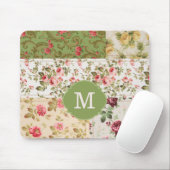 Patchwork Roos Custom Monogram Muismat (Met muis)