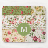 Patchwork Roos Custom Monogram Muismat (Voorkant)