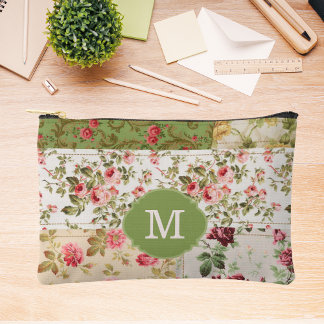 Patchwork Roos Custom Monogram Pencil Hoesje Etui