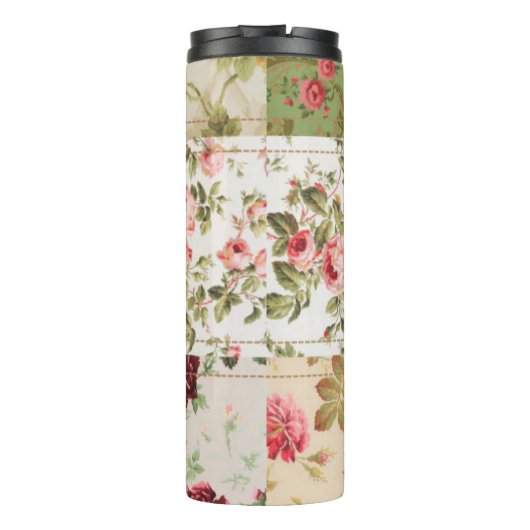 Patchwork Roos Custom Monogram Thermosbeker (Achterkant)