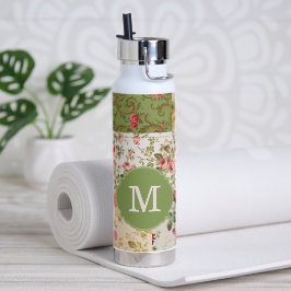 Patchwork Roos Custom Monogram Waterfles