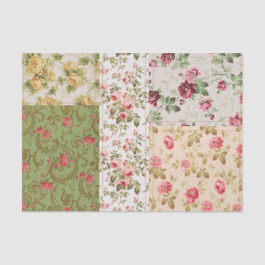 Patchwork Roos Patroon Decoupage Papier (Voorkant)