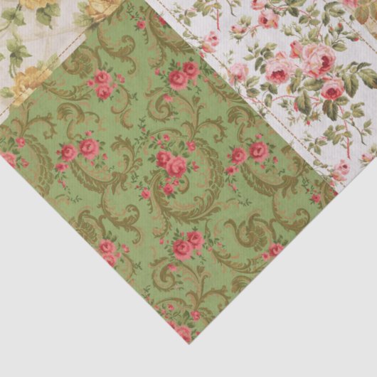 Patchwork Roos Patroon Decoupage Papier (Detail)