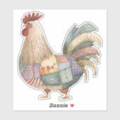 Patchwork Rooster Sticker (Vel)