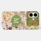 Patchwork Rose Custom Monogram Case-Mate iPhone Case (Achterkant (horizontaal))