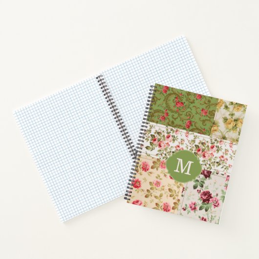 Patchwork Roze Aangepaste Monogram Journal Noteboo Notitieboek (Binnen)