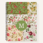 Patchwork Roze Aangepaste Monogram Journal Noteboo Notitieboek (Voorkant)