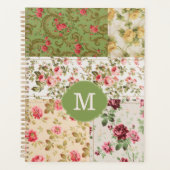 Patchwork Roze Aangepaste Monogram Planner (Voorkant)
