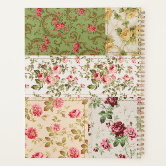 Patchwork Roze Aangepaste Monogram Planner (Achterkant)
