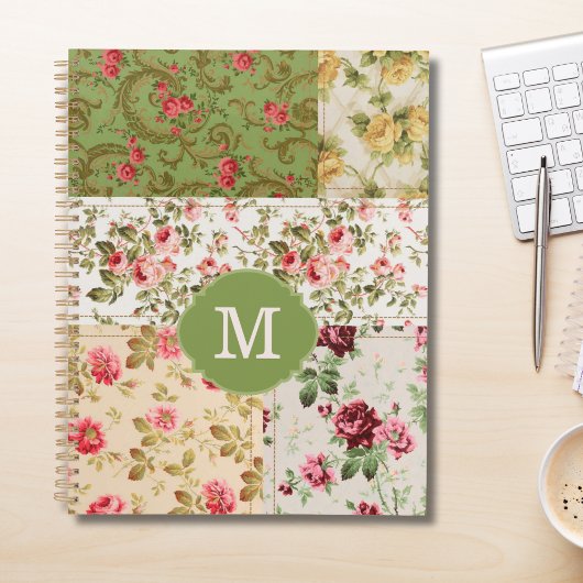 Patchwork Roze Aangepaste Monogram Planner