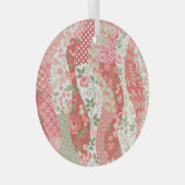 Patchwork rozen: naadloos patroonontwerp. glas ornament (Voorkant Rechts)