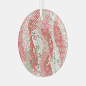 Patchwork rozen: naadloos patroonontwerp. glas ornament (Voorkant links)