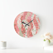 Patchwork rozen: naadloos patroonontwerp. grote klok (Huis)