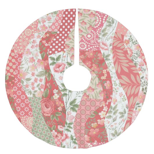 Patchwork rozen: naadloos patroonontwerp. kerstboom rok (Voorkant)