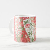 Patchwork rozen: naadloos patroonontwerp. koffiemok (Voorkant links)