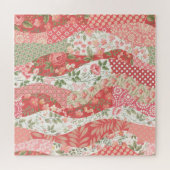 Patchwork rozen: naadloos patroonontwerp. legpuzzel (Horizontaal)