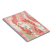 Patchwork rozen: naadloos patroonontwerp. notitieboek (Rechterzijde)