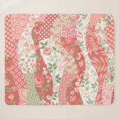 Patchwork rozen: naadloos patroonontwerp. sherpa deken (Voorkant (horizontaal))