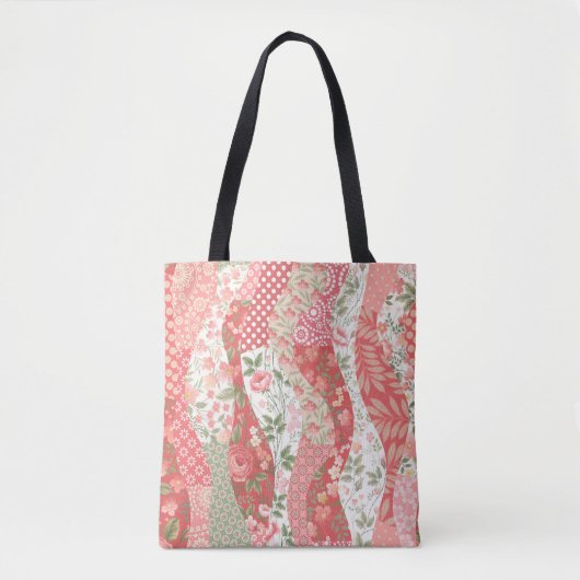 Patchwork rozen: naadloos patroonontwerp. tote bag (Voorkant)