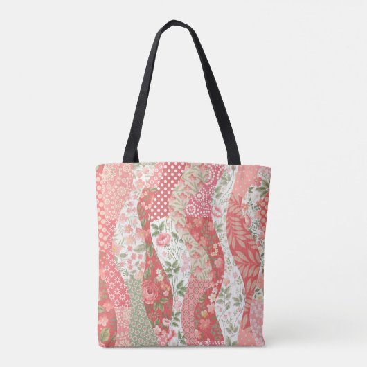 Patchwork rozen: naadloos patroonontwerp. tote bag (Achterkant)