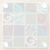 Patchwork ruw canvas imitatie glazen onderzetter (Achterkant)