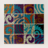 Patchwork ruw canvas  imitatie legpuzzel (Horizontaal)