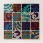 Patchwork ruw canvas imitatie legpuzzel (Verticaal)