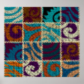 Patchwork ruw canvas  imitatie poster (Voorkant)