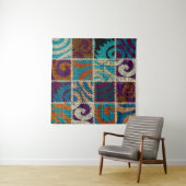 Patchwork ruw canvas imitatie wandkleed (In situ)