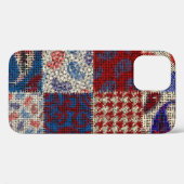 Patchwork ruw canvas, imitatiepatroon. Case-Mate iPhone case (Achterkant (horizontaal))