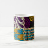 Patchwork ruw canvas naadloos patroon koffiemok (Center)