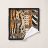 "Patchwork Safari Chic" Bad Handdoek (Wasdoekje)