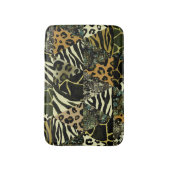 Patchwork Safari: Waterverf Dierenprint. Badmat (Voorkant Verticaal)