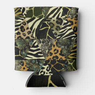 Patchwork Safari: Waterverf Dierenprint. Blikjeskoeler