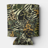 Patchwork Safari: Waterverf Dierenprint. Blikjeskoeler (Achterkant)