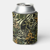 Patchwork Safari: Waterverf Dierenprint. Blikjeskoeler (Blikje Achterkant)