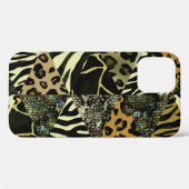 Patchwork Safari: Waterverf Dierenprint. Case-Mate iPhone Case (Achterkant (horizontaal))