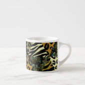 Patchwork Safari: Waterverf Dierenprint. Espresso Kop (Rechts)