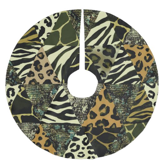 Patchwork Safari: Waterverf Dierenprint. Kerstboom Rok (Voorkant)