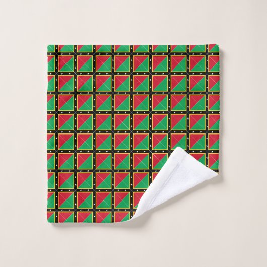 Patchwork Saint Kitts en Nevis Vlag Patroon Bad Handdoek (Wasdoekje)