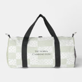Patchwork Salie Groene Bloemige Vintage Duffle Tas (Voorkant)