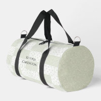 Patchwork Salie Groene Bloemige Vintage Duffle Tas