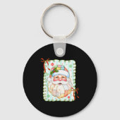 Patchwork Santa Claus Face Coquette Merry Christma Sleutelhanger (Voorkant)